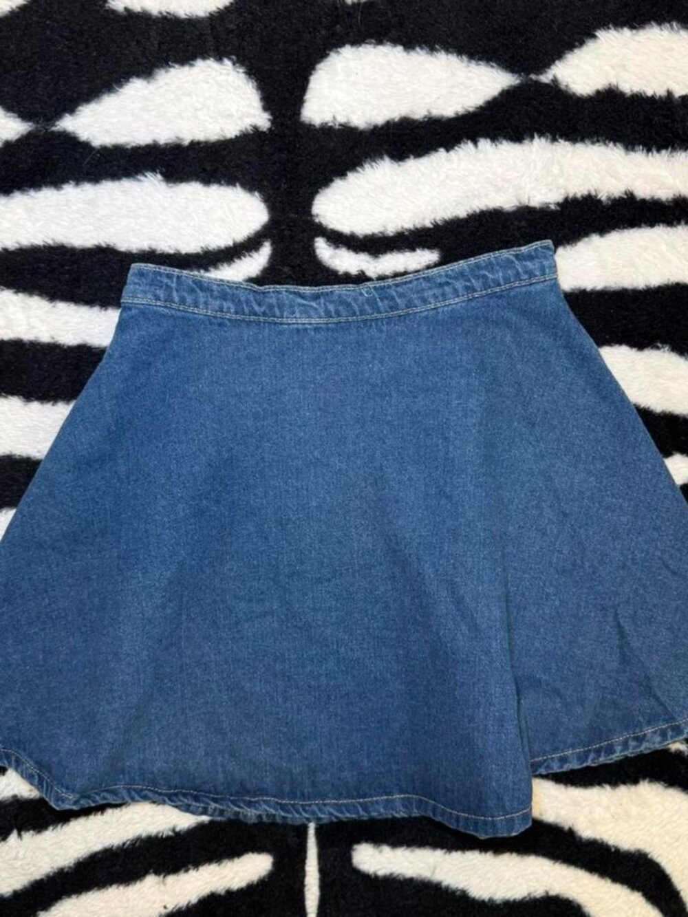AMERICAN APPAREL Denim Skater Mini Skirt Made in USA Size Small XS Fit Cotton - Picture 2 of 4